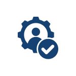 een blauw pictogram met een persoon